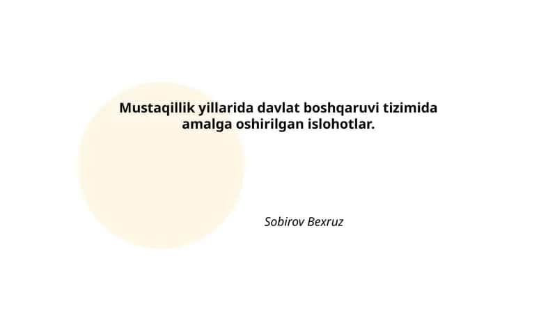 Konstitutsiyaviy islohotlar va davlat hokimiyati vakolatlarining qayta taqsimlanishi