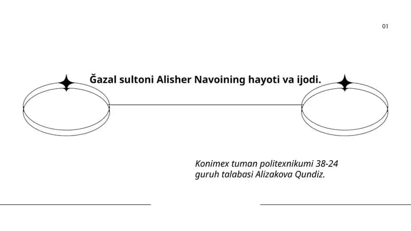 ฤazal sultoni Alisher Navoining hayoti va ijodi.