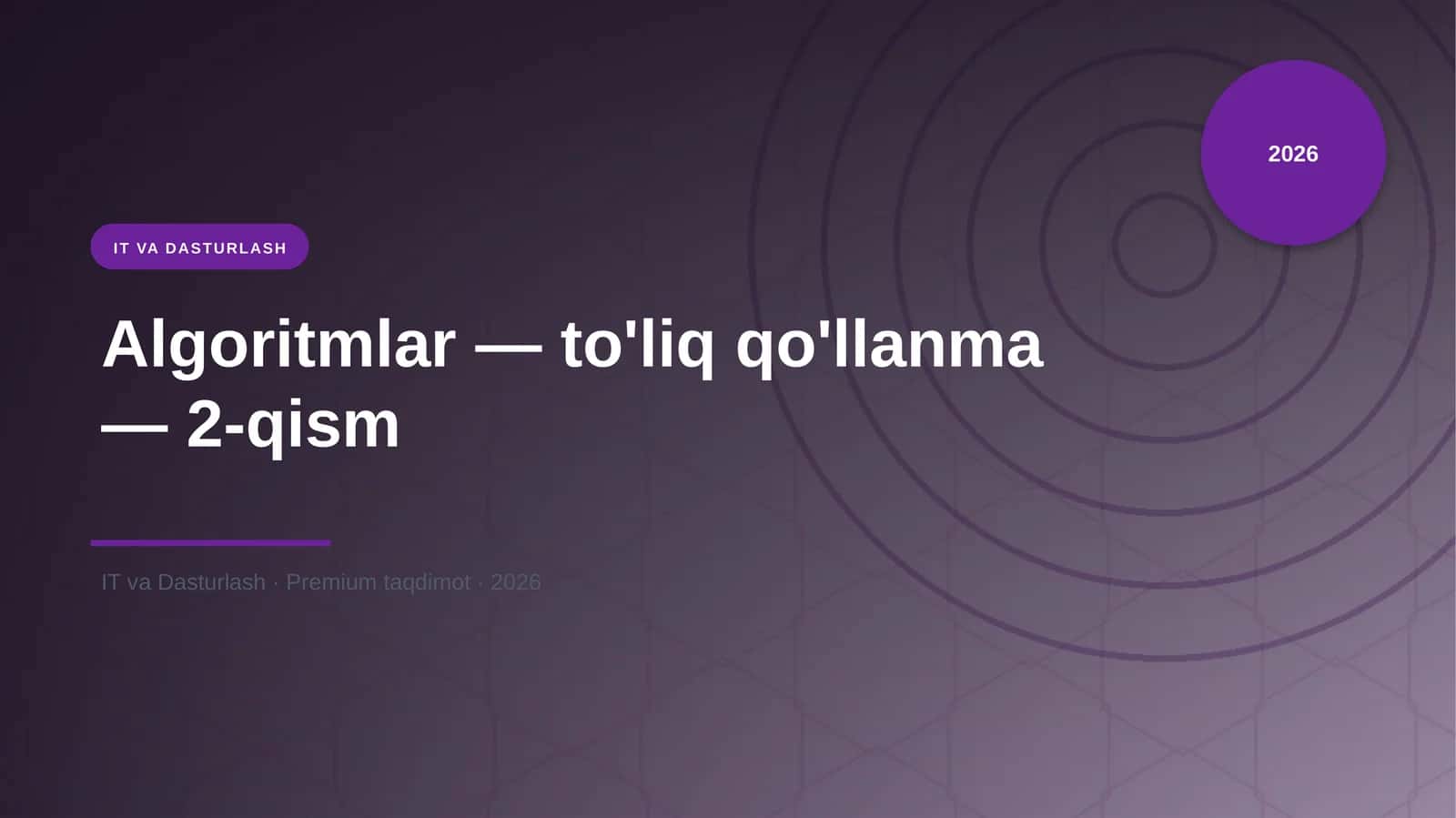 Algoritmlar — to'liq qo'llanma — 2-qism