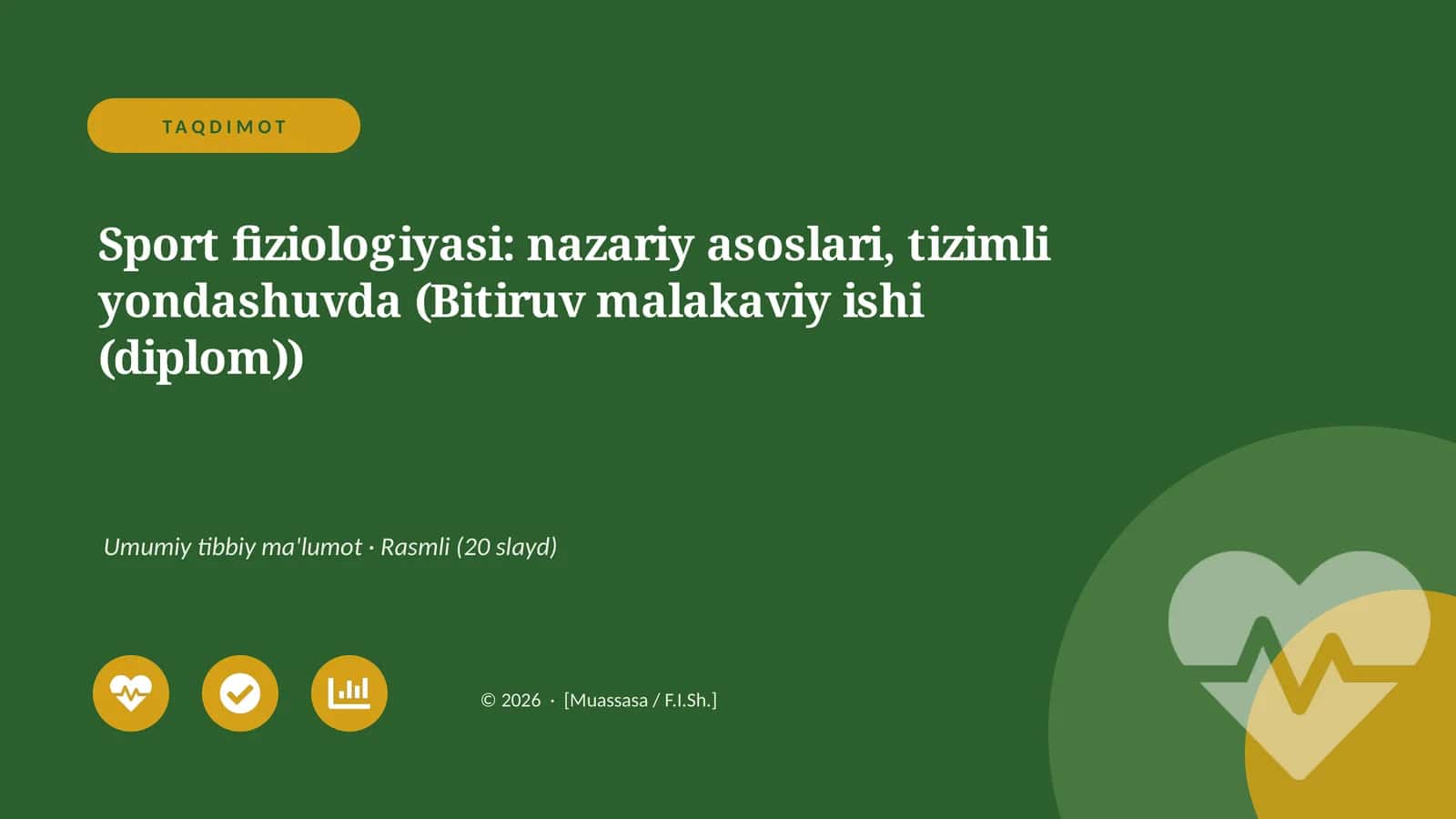 Sport fiziologiyasi: nazariy asoslari, tizimli yondashuvda (Bitiruv malakaviy ishi (diplom))