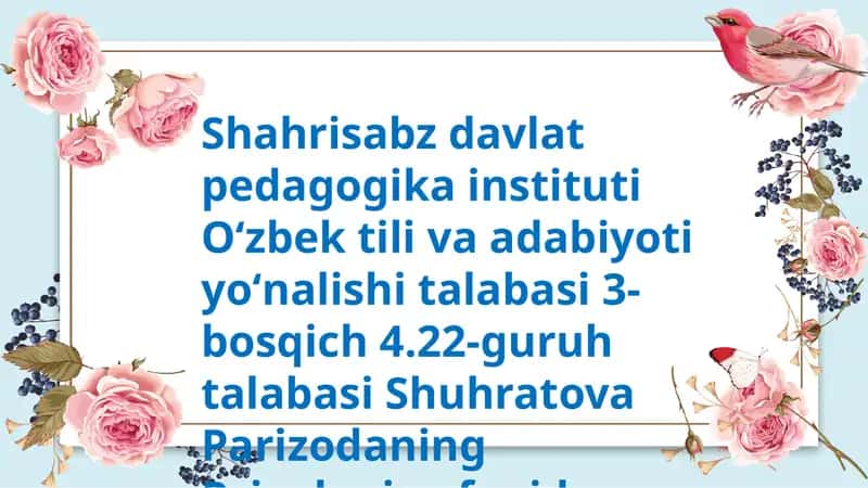 Psixologiya fanidantayyorlagan mustaqil taʼlim uchun taqdimoti