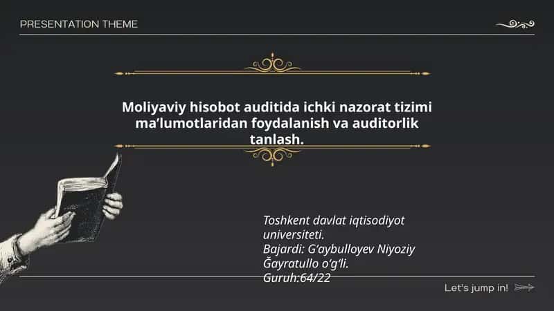 Moliyaviy hisobot auditida ichki nazorat tizimi