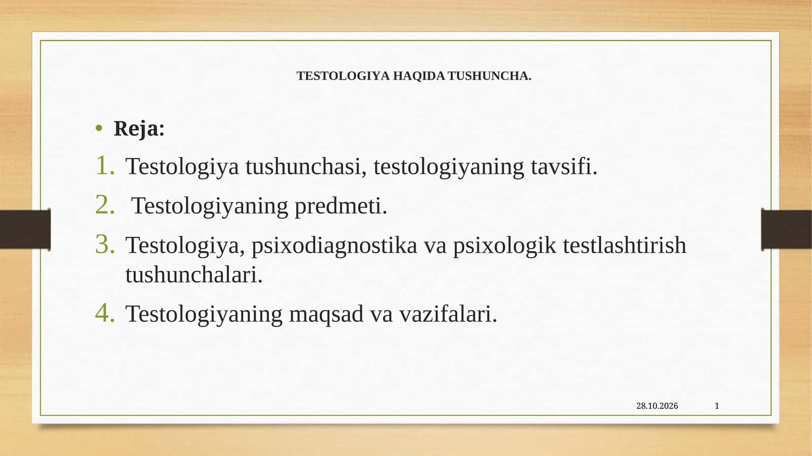 TESTOLOGIYA HAQIDA TUSHUNCHA