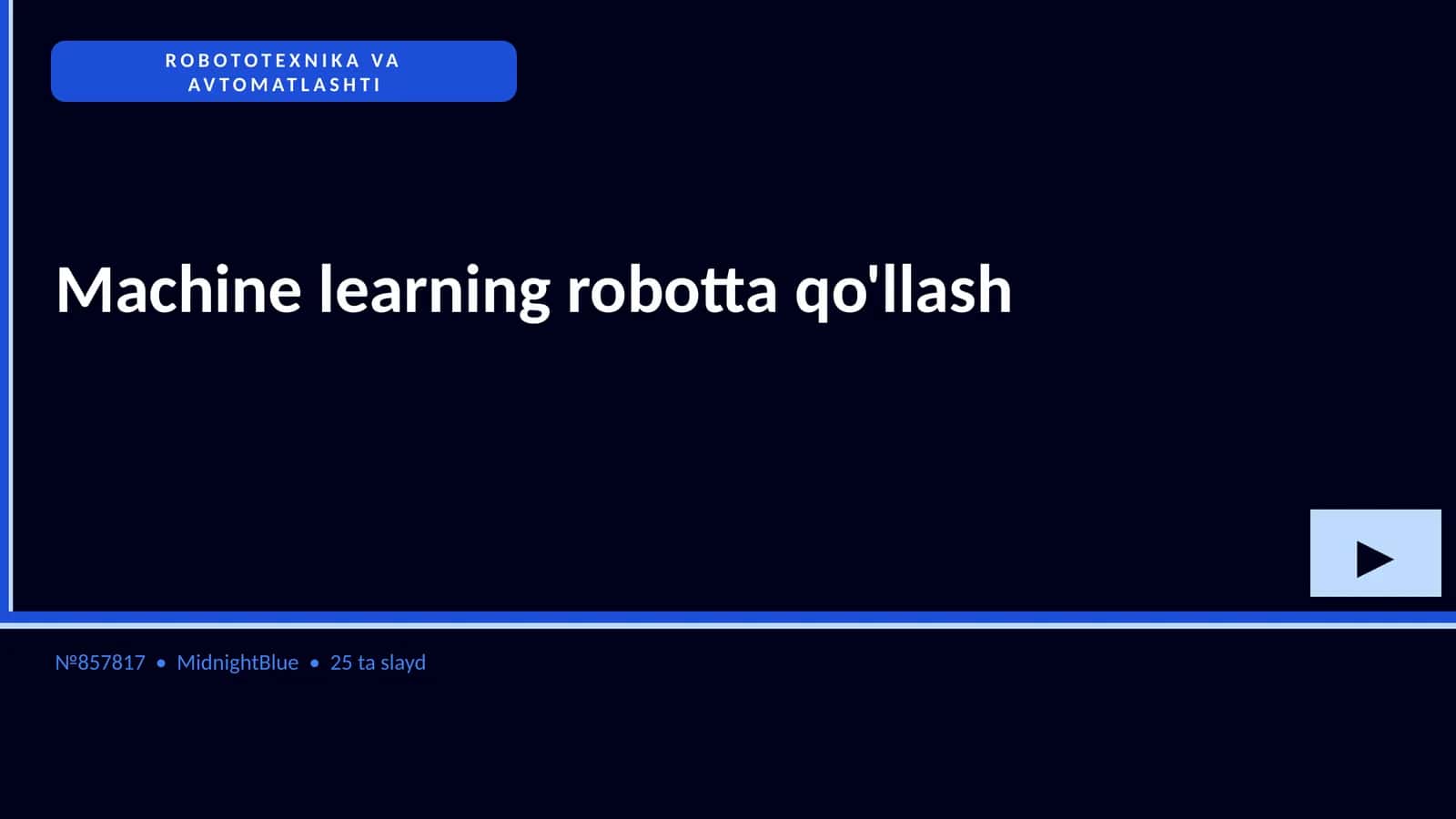 ROBOTOTEXNIKA VA AVTOMATLASHTI