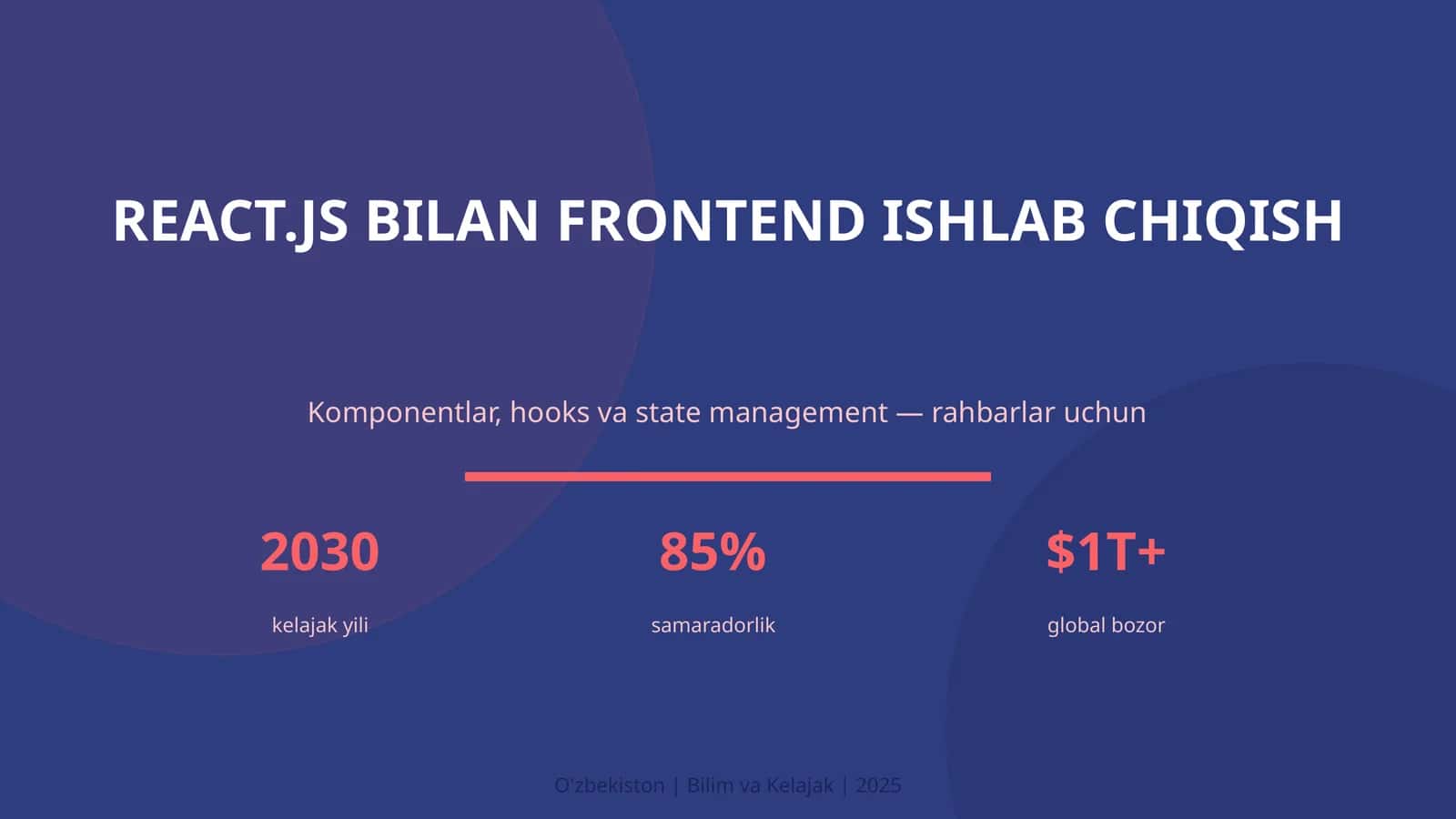 REACT.JS BILAN FRONTEND ISHLAB CHIQISH