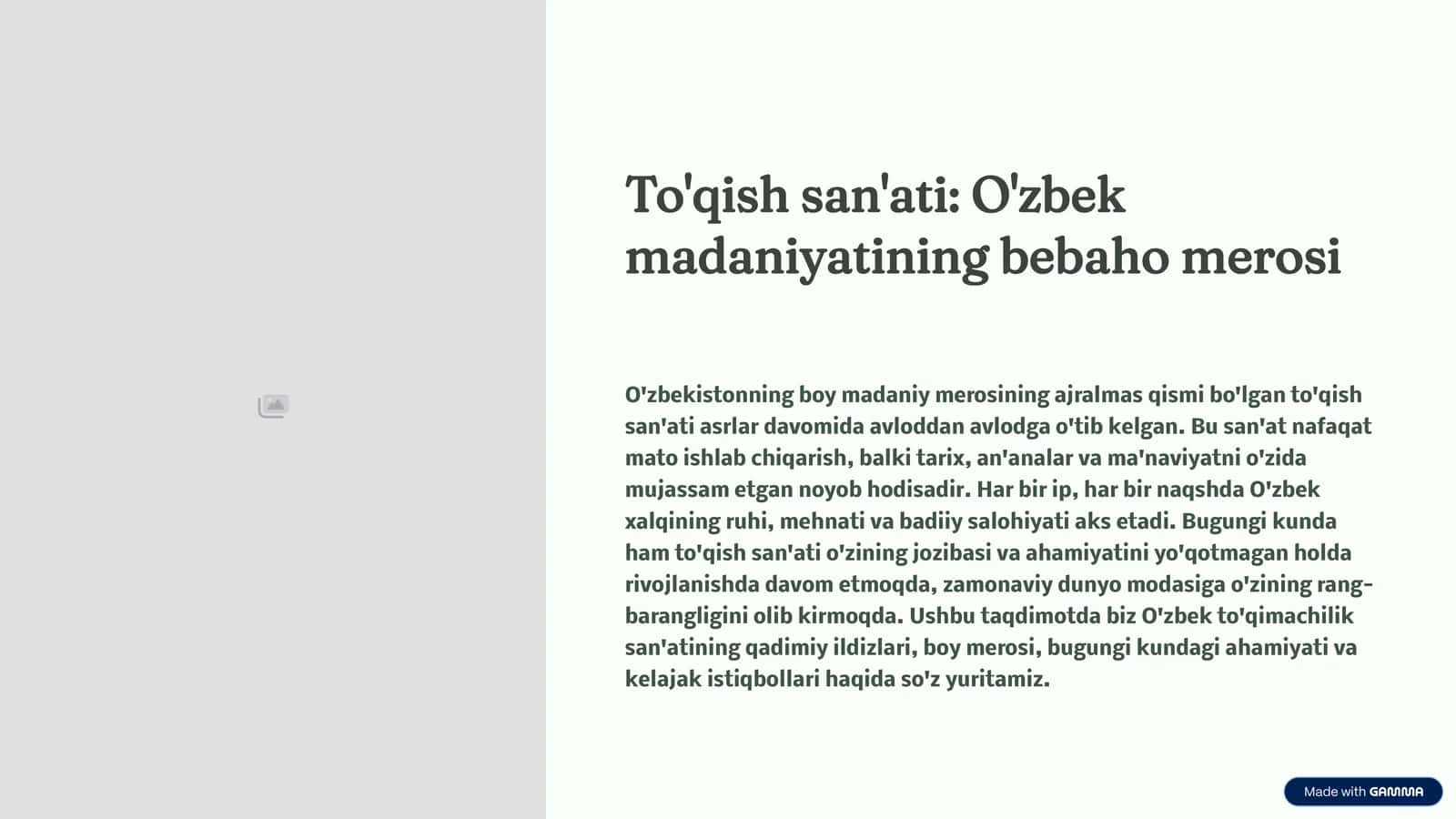 To'qish san'ati: O'zbek madaniyatining bebaho merosi