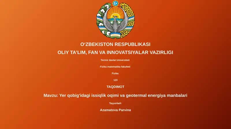 Yer qobig'idagi issiqlik oqimi va geotermal energiya manbalari