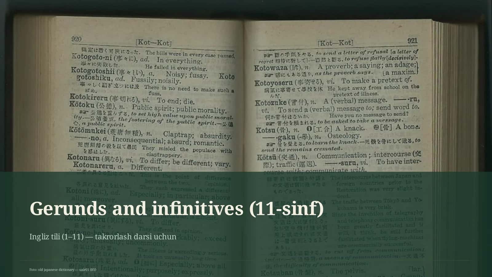 Gerunds and infinitives (11-sinf)