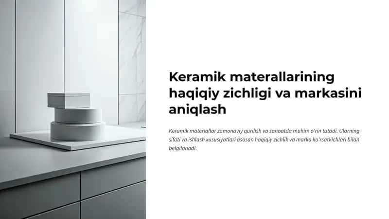 Keramik materiallarining haqiqiy zichligi va markasini aniqlash