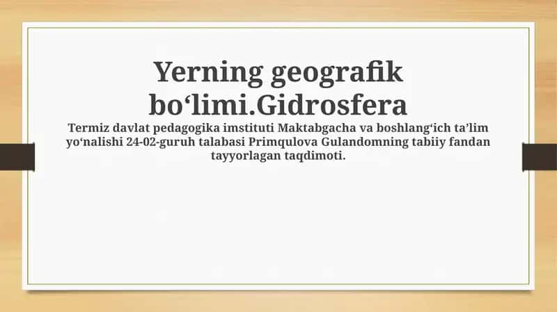 Gidrosfera