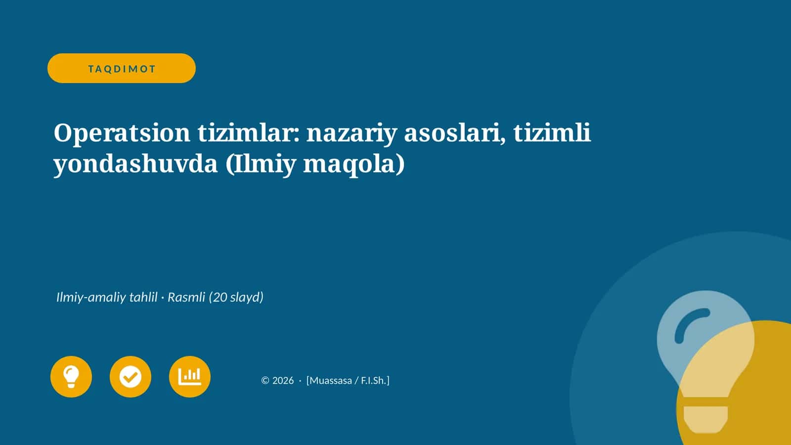 Operatsion tizimlar: nazariy asoslari, tizimli yondashuvda (Ilmiy maqola)