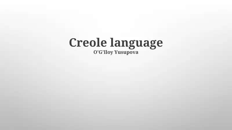 Creole Cultures and Communities