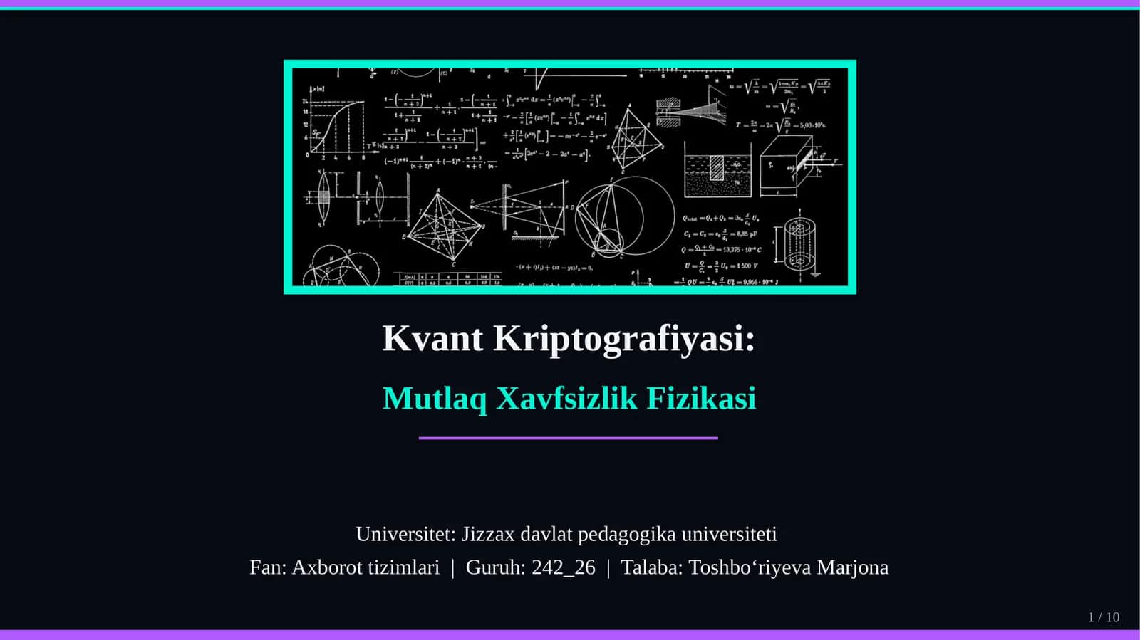 Kvant Kriptografiyasi