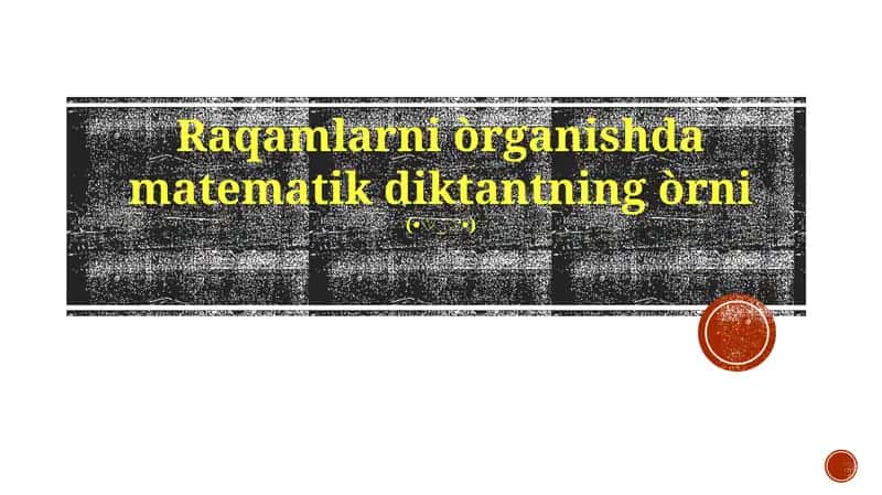 Matematik diktant