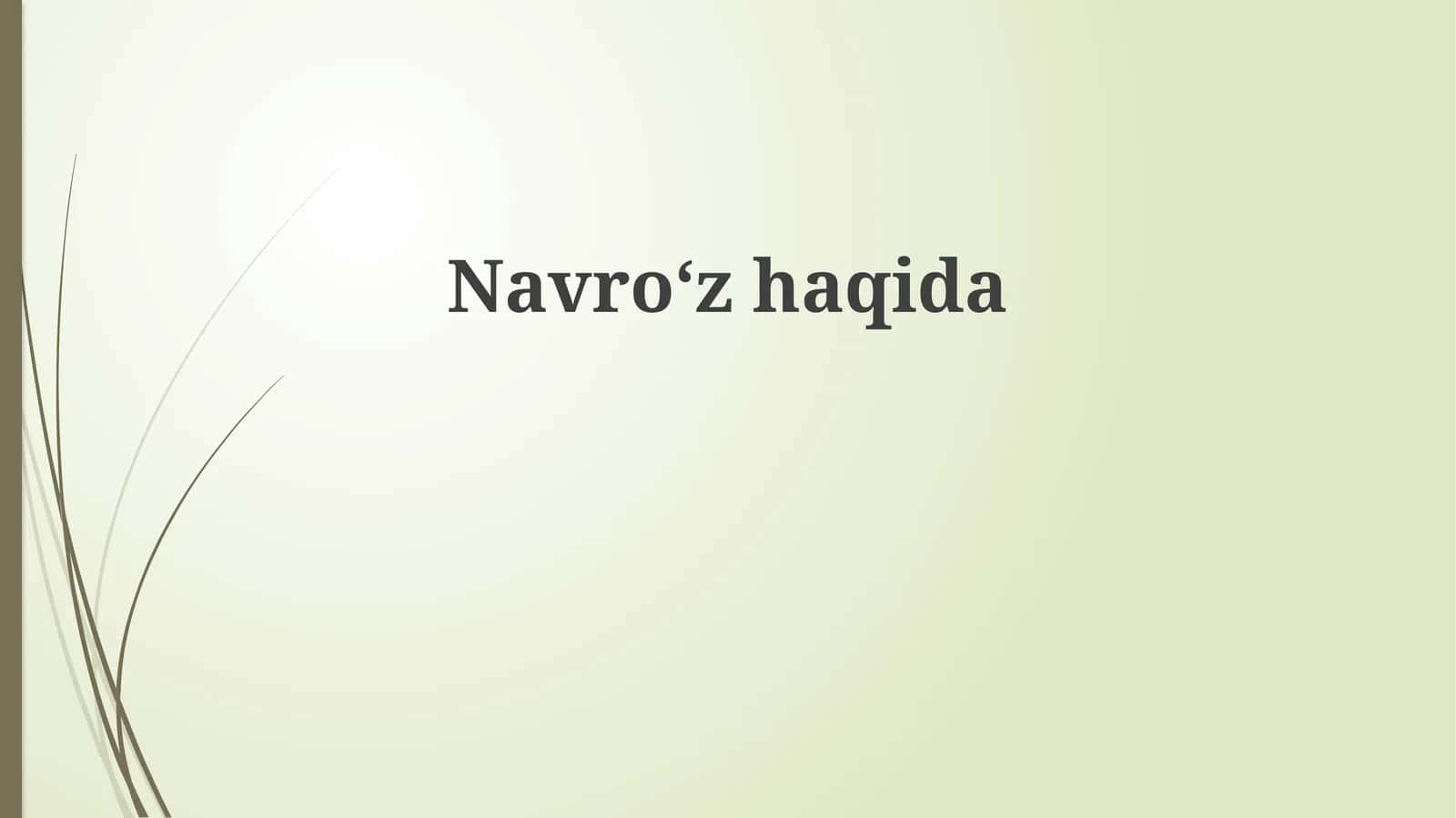 Navroʻzhaqida