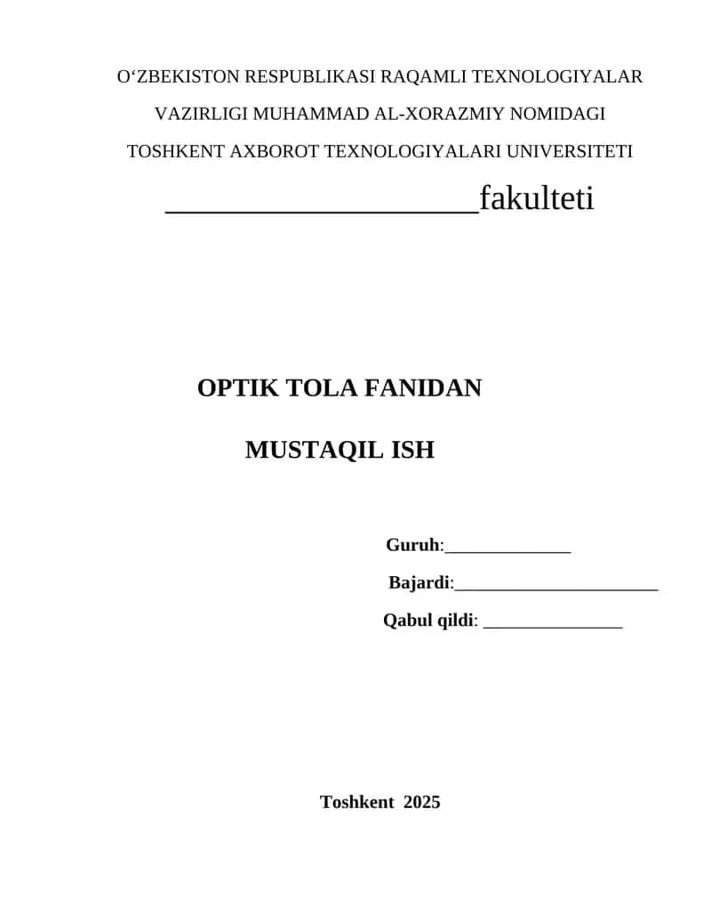Optik aloqa tizimlarining tuzilishi va tasniflari
