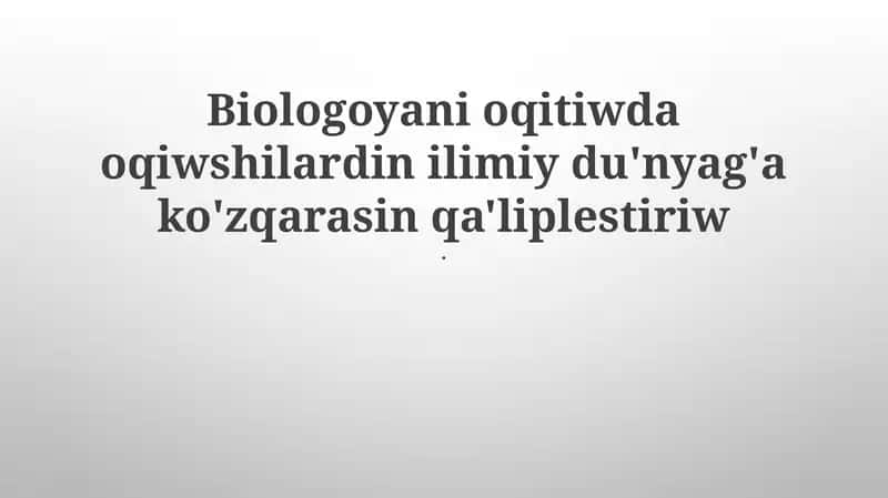 Biologiya páni 21-ásirde