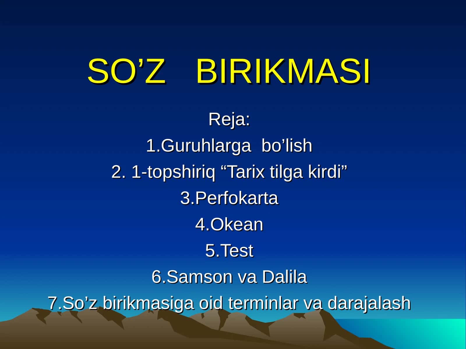 SO’Z BIRIKMASI