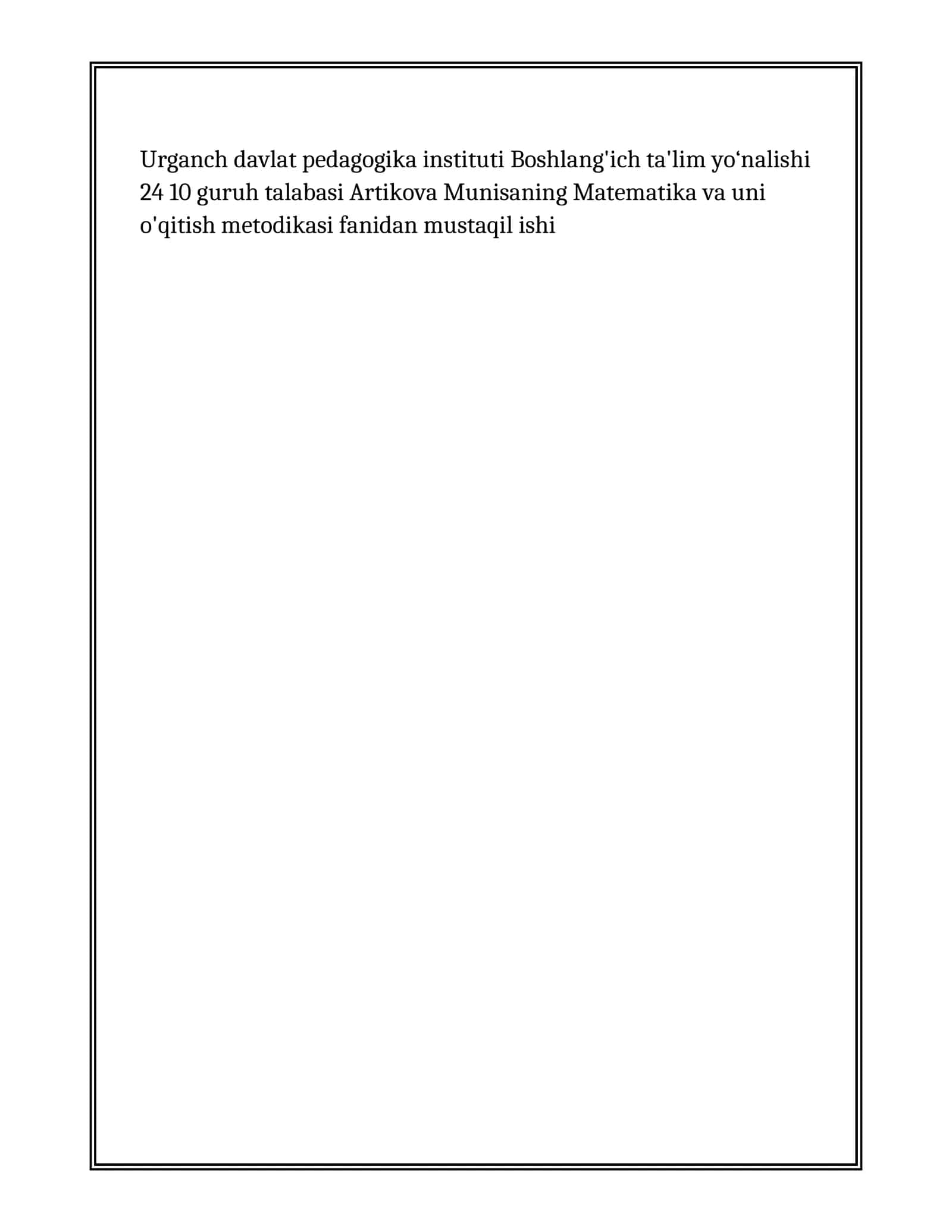 GRAFIK KO'RINISHDAGI OB'EKTLAR USTIDA ISHLASH. SODDA GRAFIKLAR, DIAGRAMMALAR, JADVALLAR