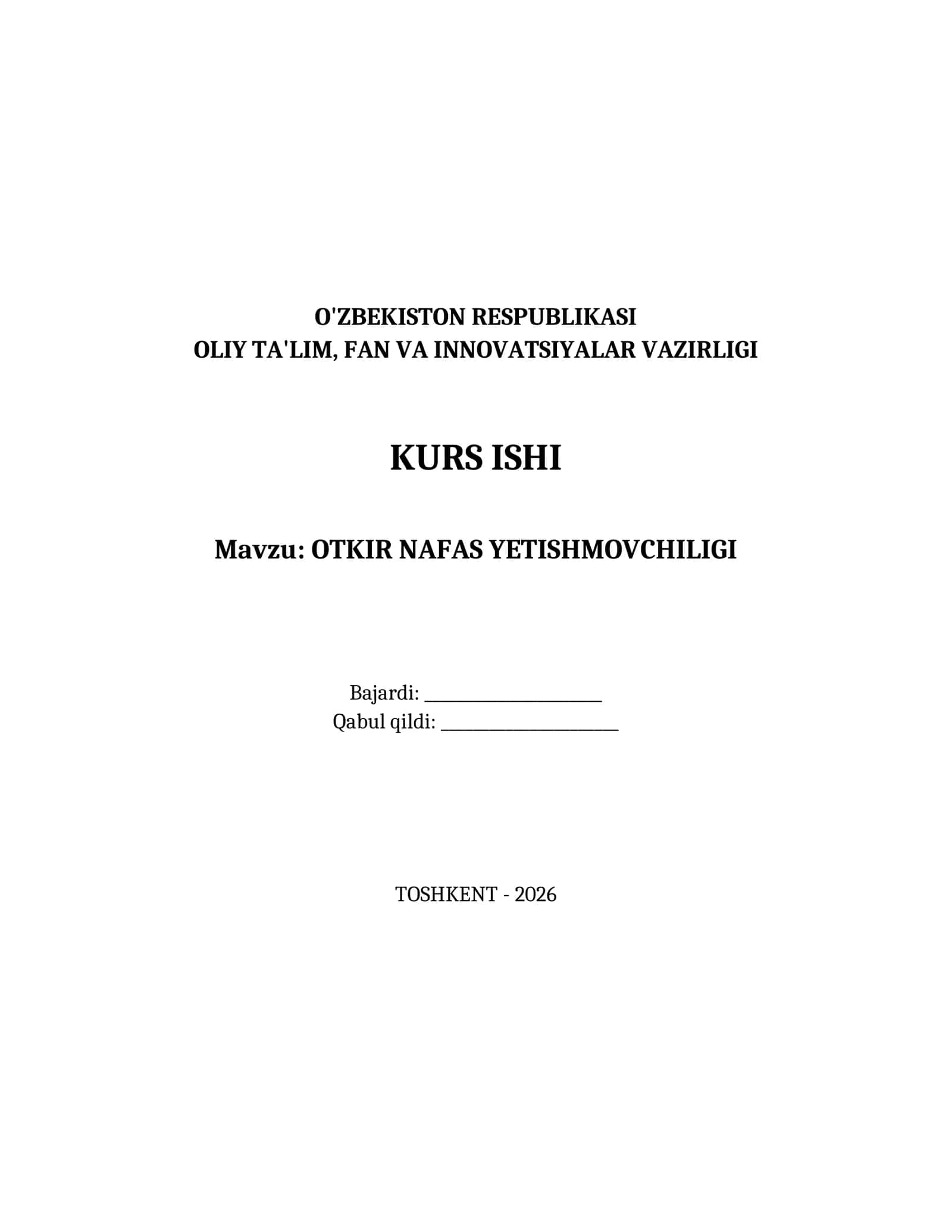 OTKIR NAFAS YETISHMOVCHILIGI