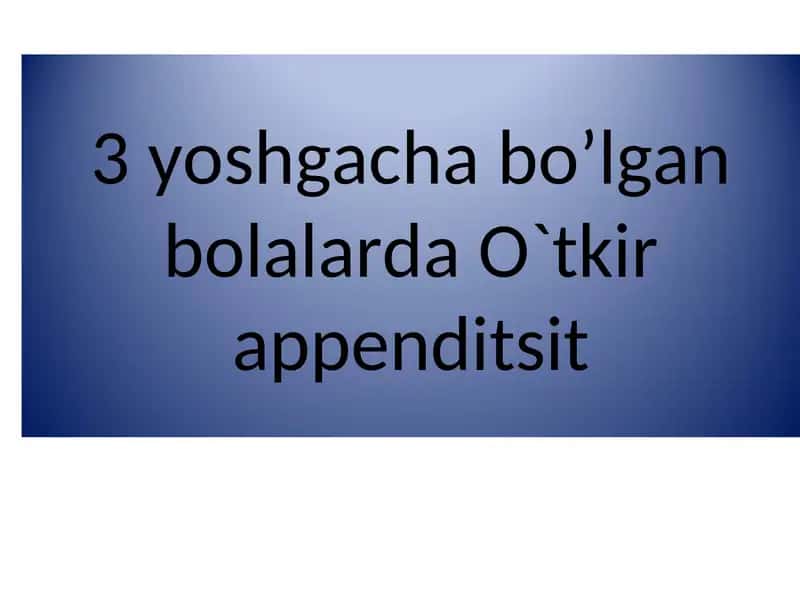 O`tkir appenditsit