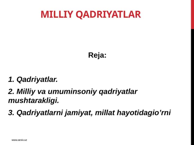 Milliy Qadriyatlar