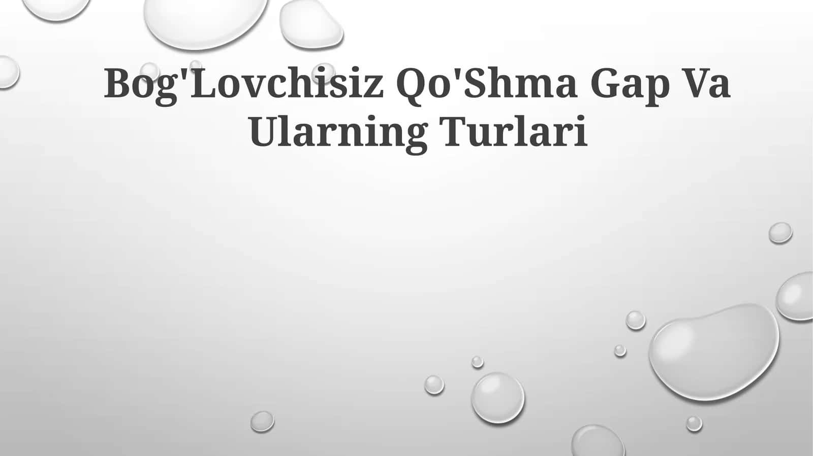Bog'Lovchisiz Qo'Shma Gap Va Ularning Turlari