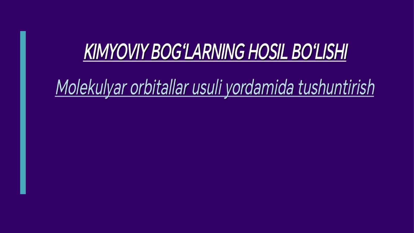 Molekulyar orbitallar usuli