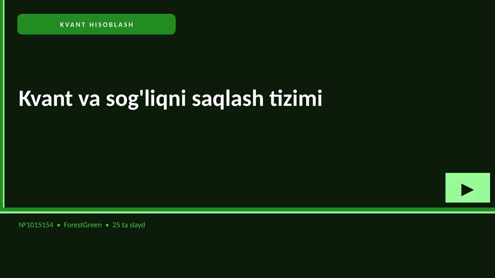 Kvant va sog'liqni saqlash tizimi