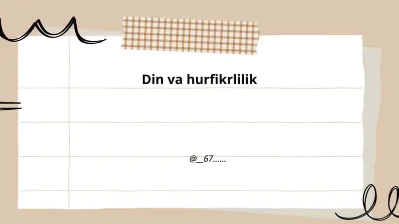 Din va hurfikrlilik g'oyalari