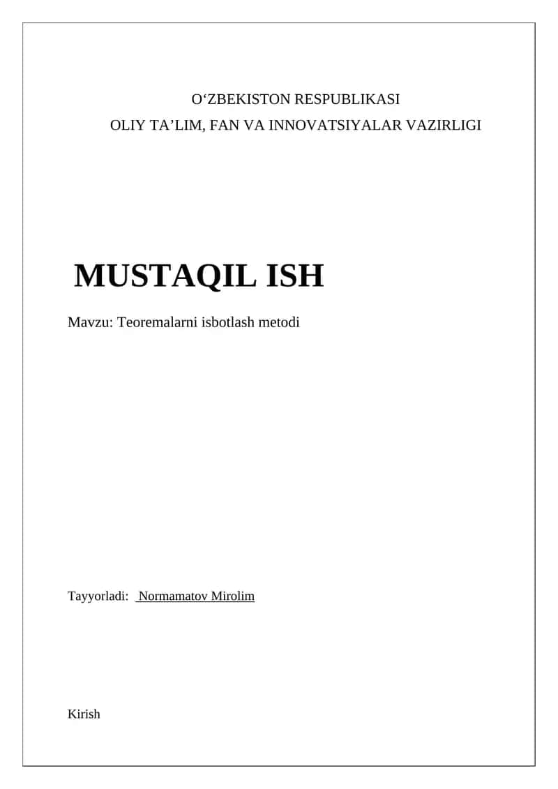 Teoremalarni isbotlash metodi