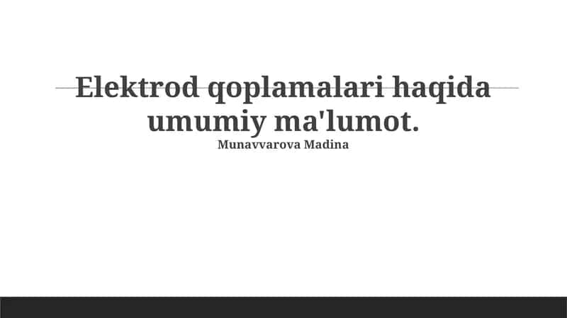 Elektrod qoplamalari