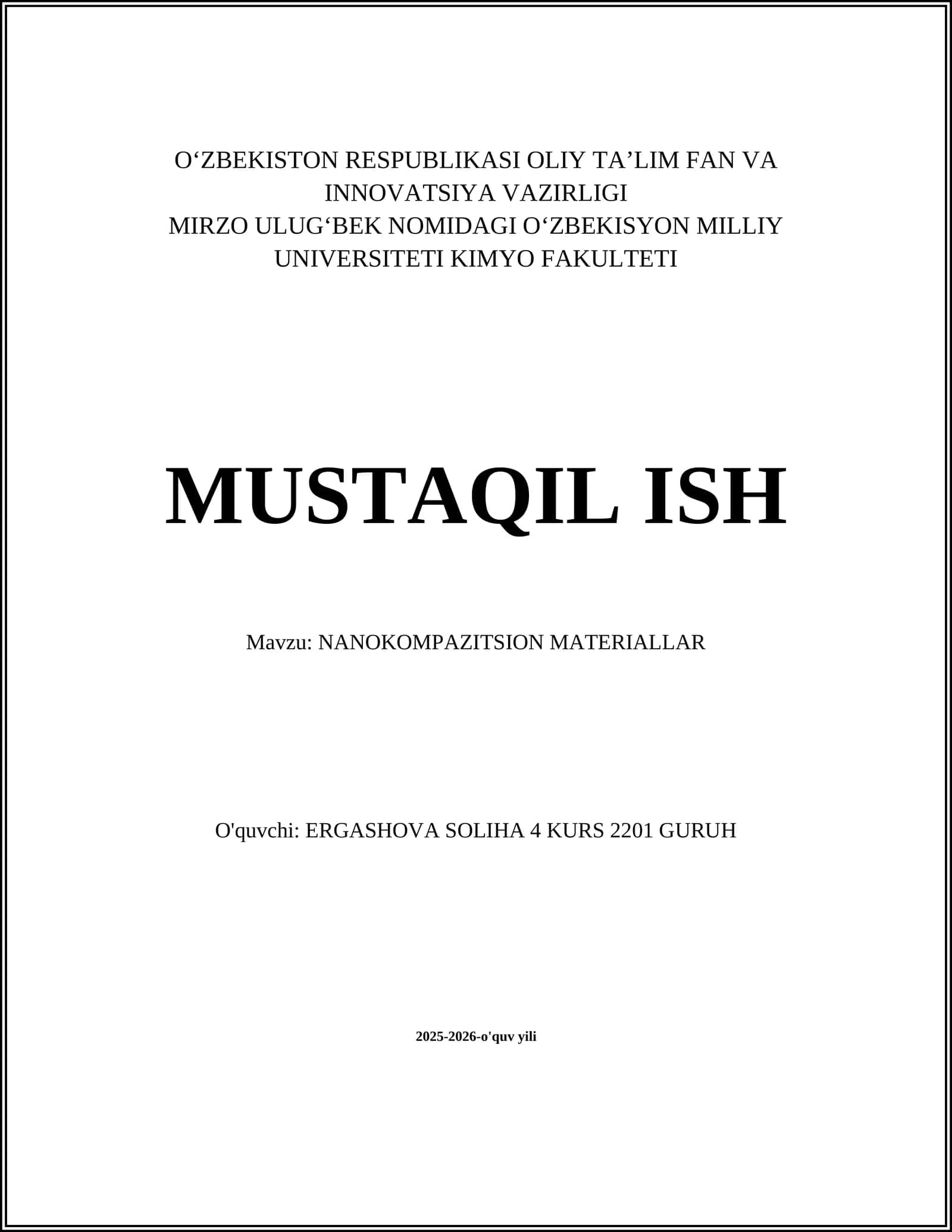 NANOKOMPAZITSION MATERIALLAR