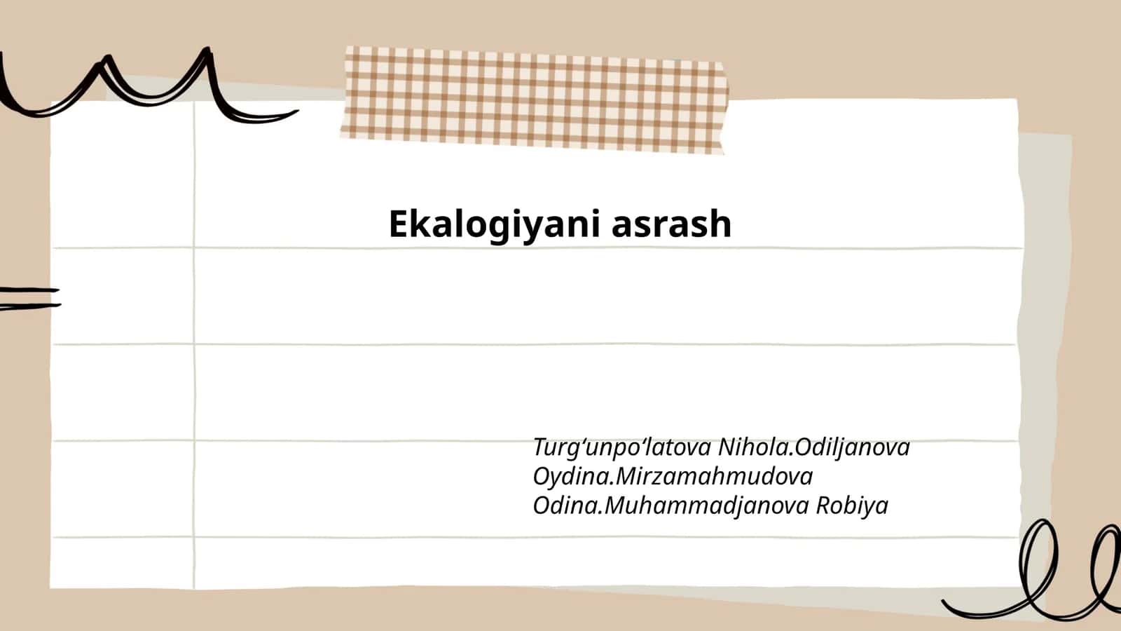Ekalogiyani asrash