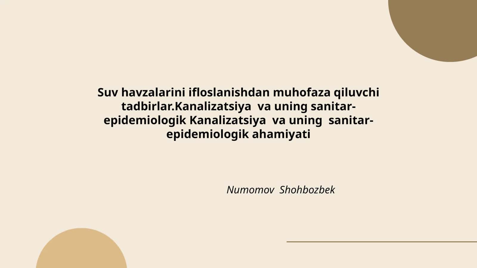 Suv havzalarini ifloslanishdan muhofaza qiluvchi tadbirlar
