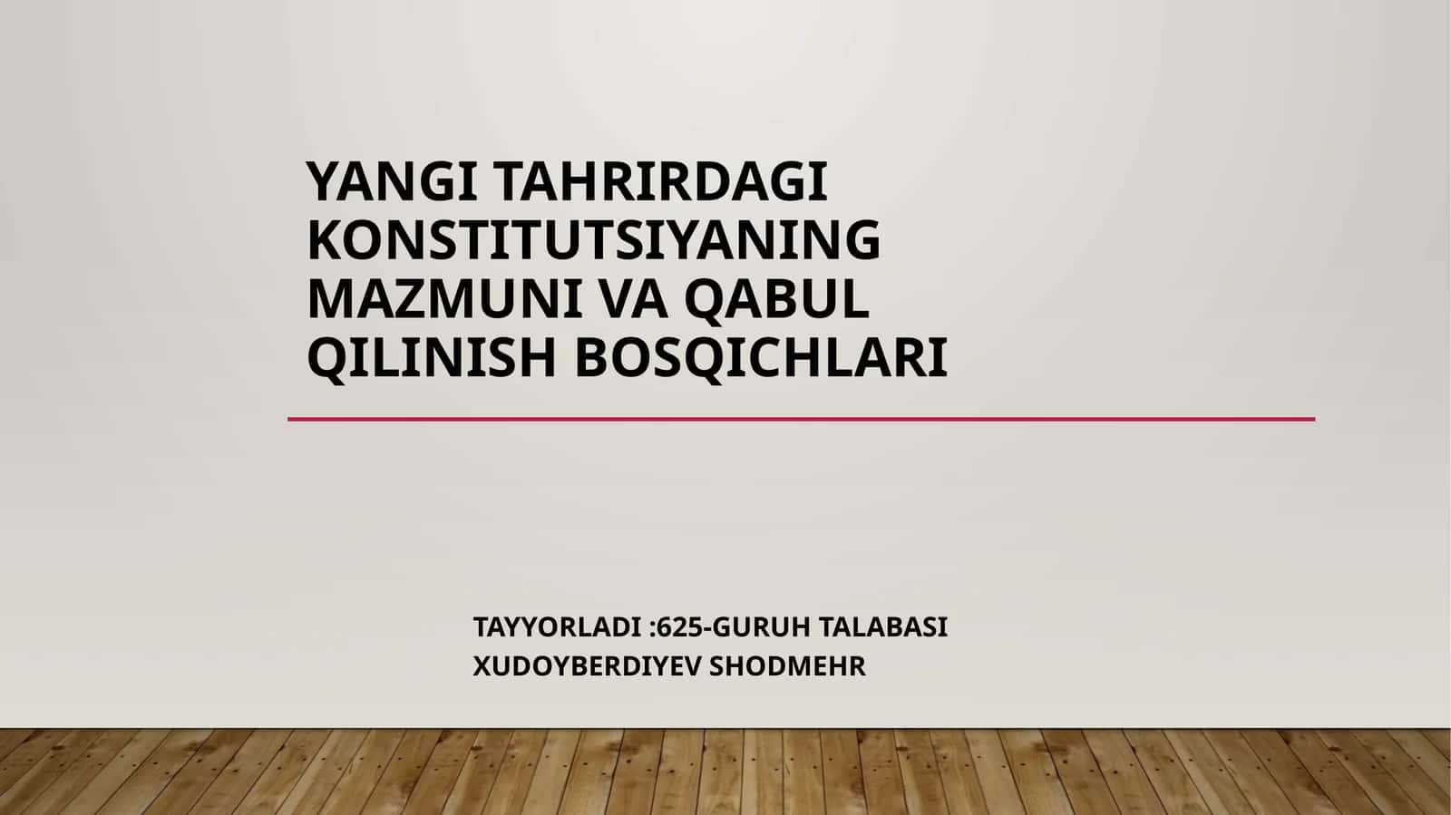 YANGI TAHRIRDAGI KONSTITUTSIYANING MAZMUNI VA QABUL QILINISH BOSQICHLARI