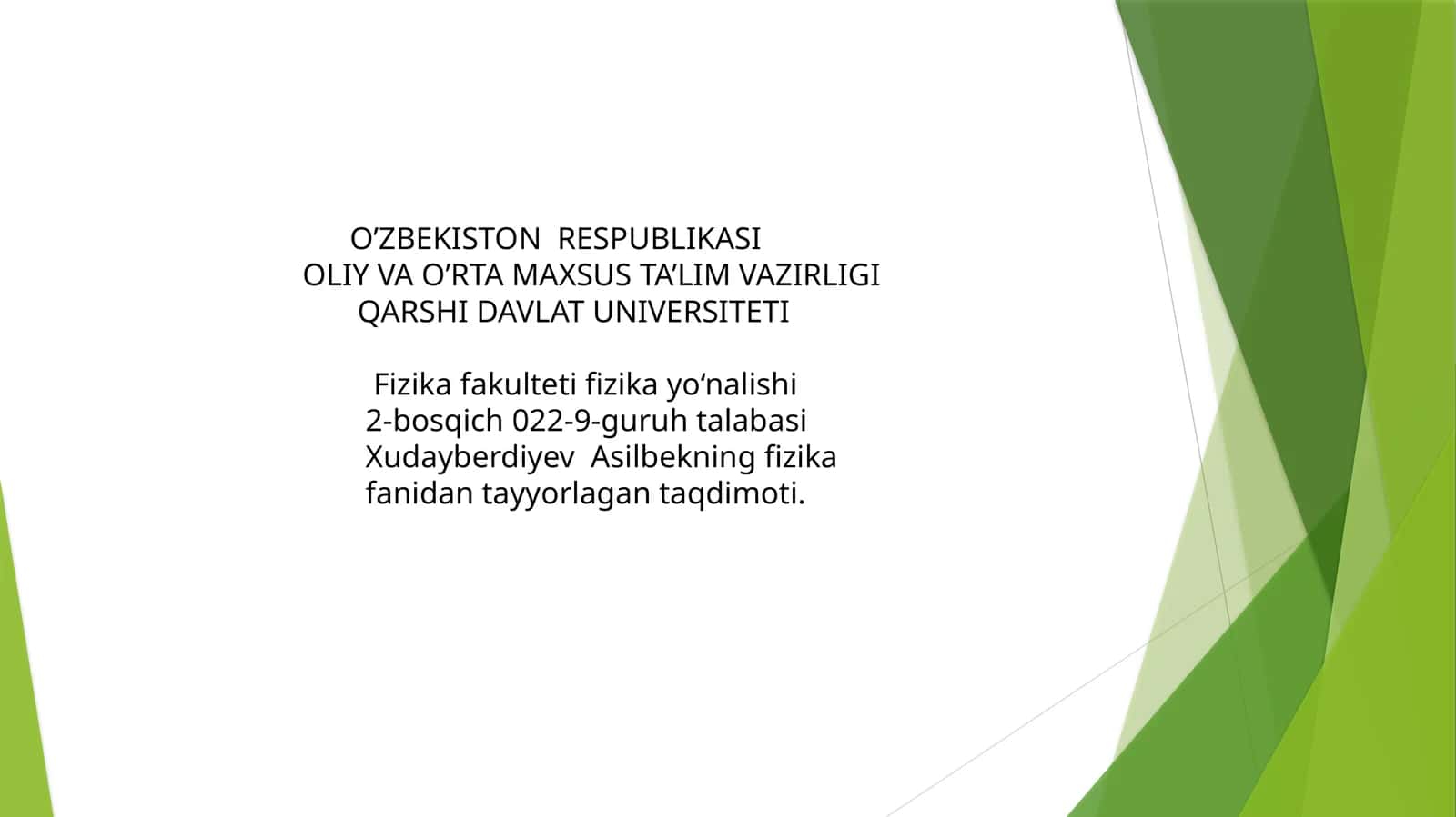 Mexanik quvvat va uning birligi mavzusida tayyor taqdimot slayd.