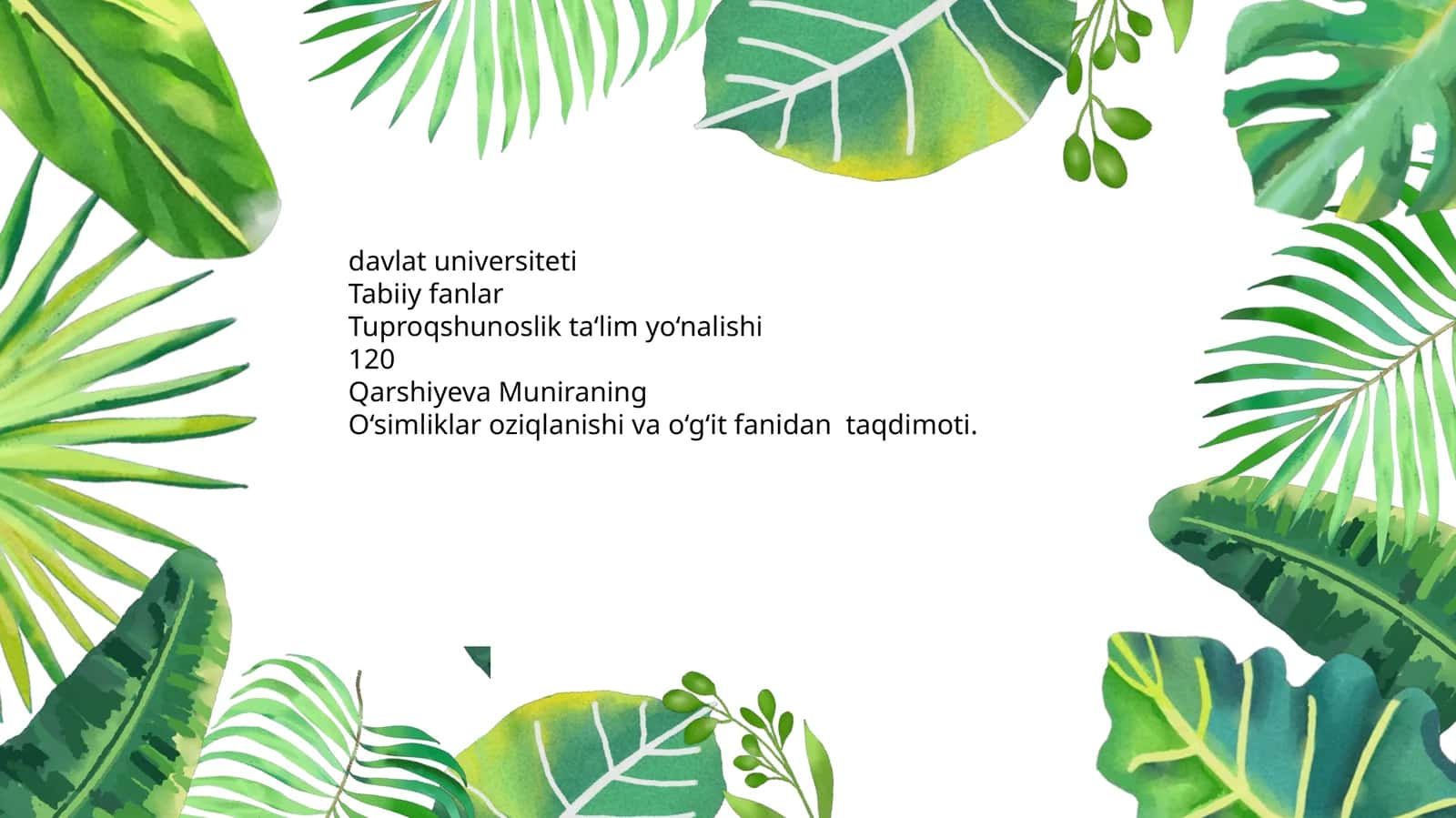 Azotning o‘simliklar hayotidagi ahamiyati