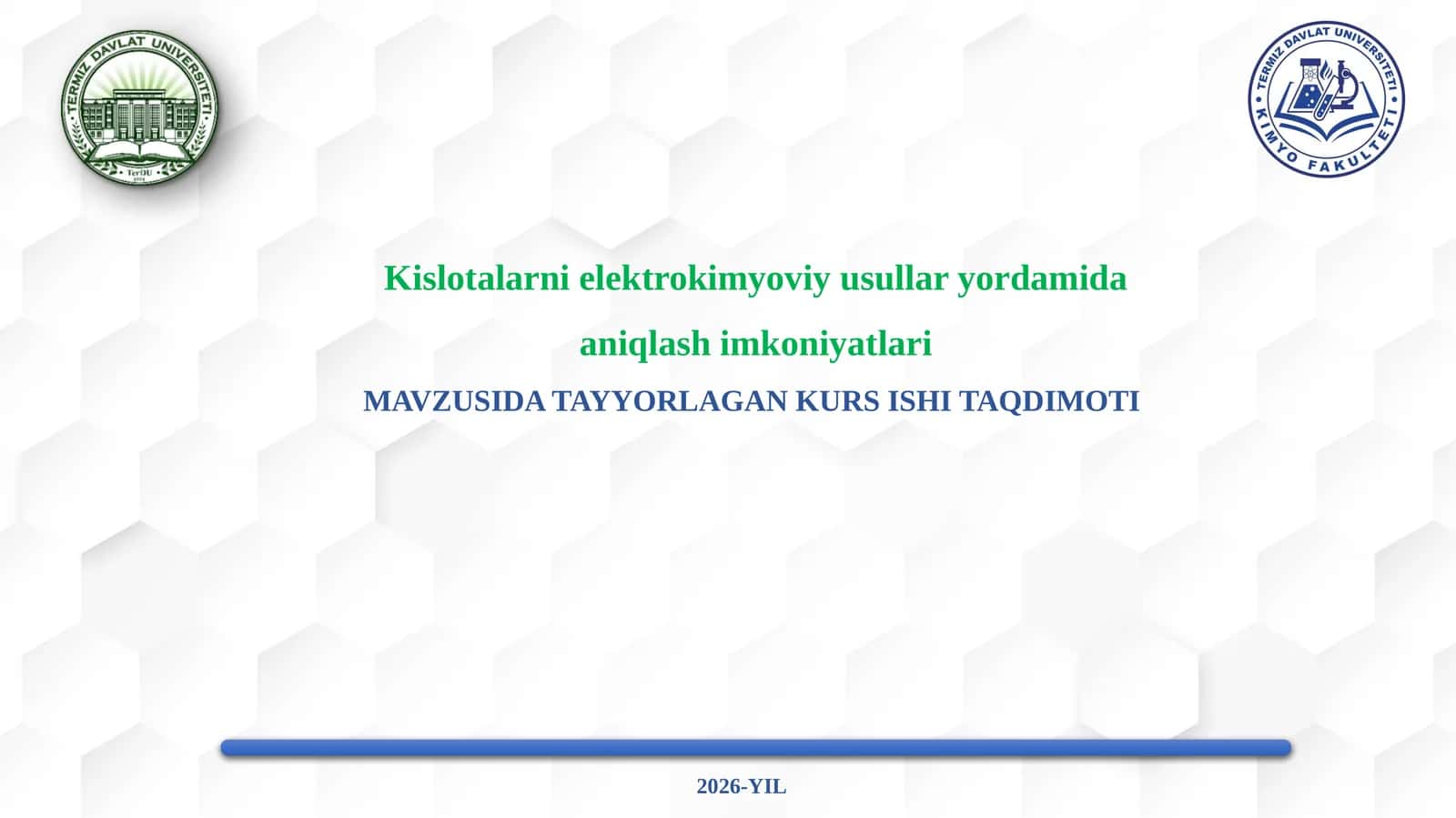 2026-YIL Kislotalarni elektrokimyoviy usullar yordamida aniqlash imkoniyatlari
