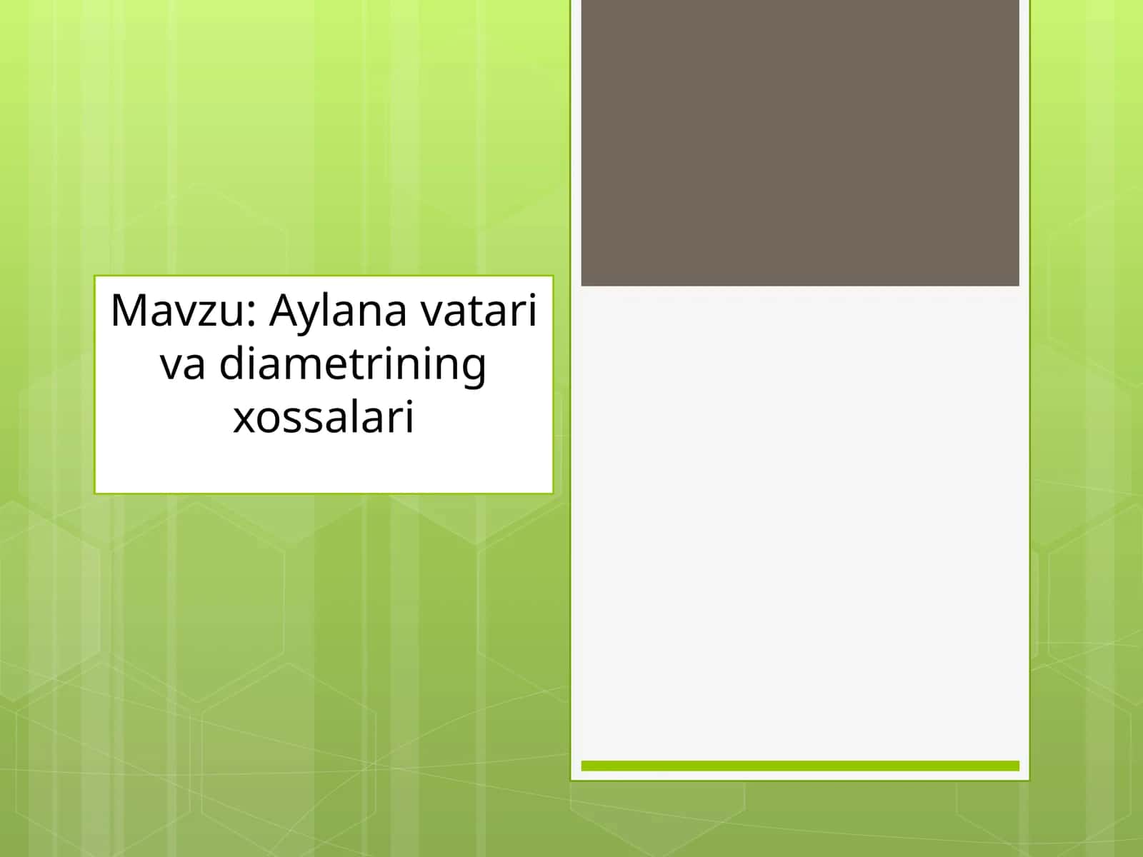 Aylanavatarivadiametriningxossalari