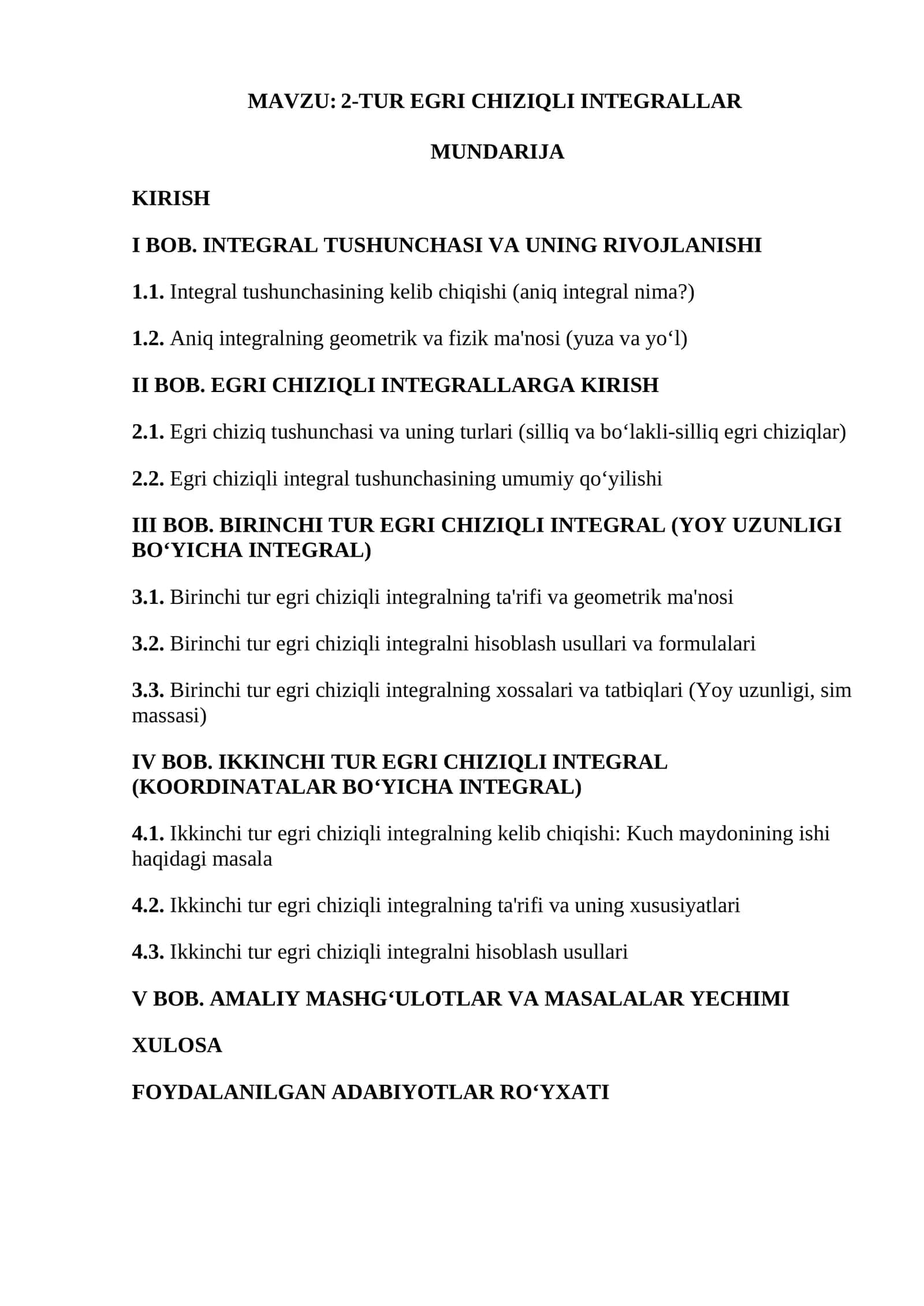 2-TUR EGRI CHIZIQLI INTEGRALLAR