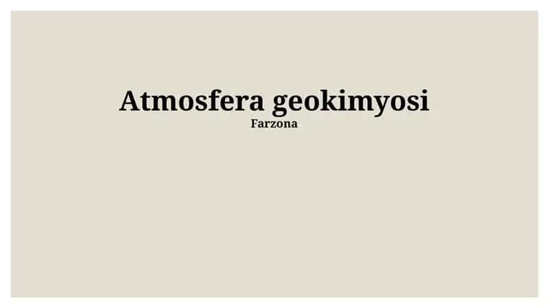 Atmosfera geokimyosi