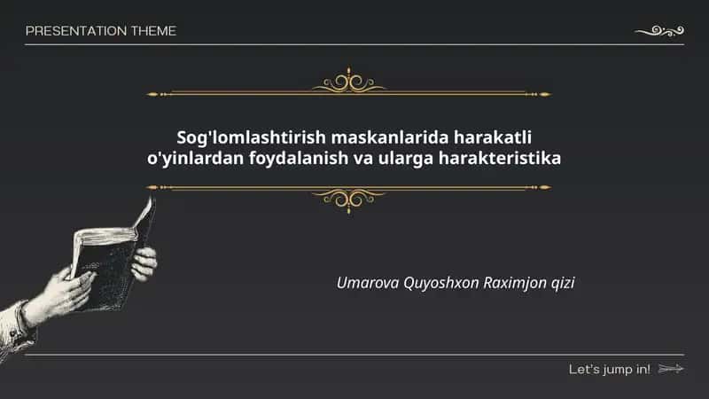 Harakatli o'yinlarning sog'lomlashtirish maskanlaridagi roli