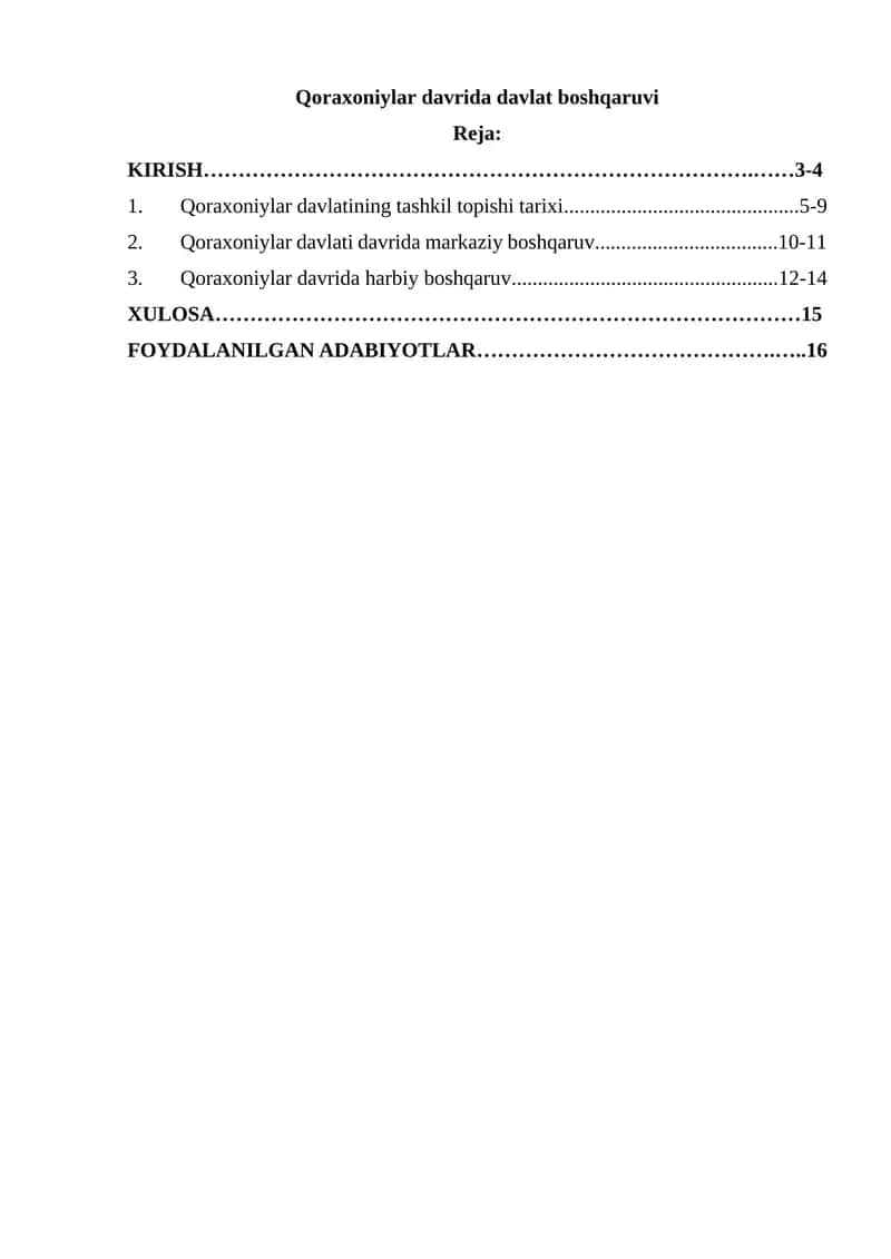 Qoraxoniylar davrida davlat boshqaruvi
