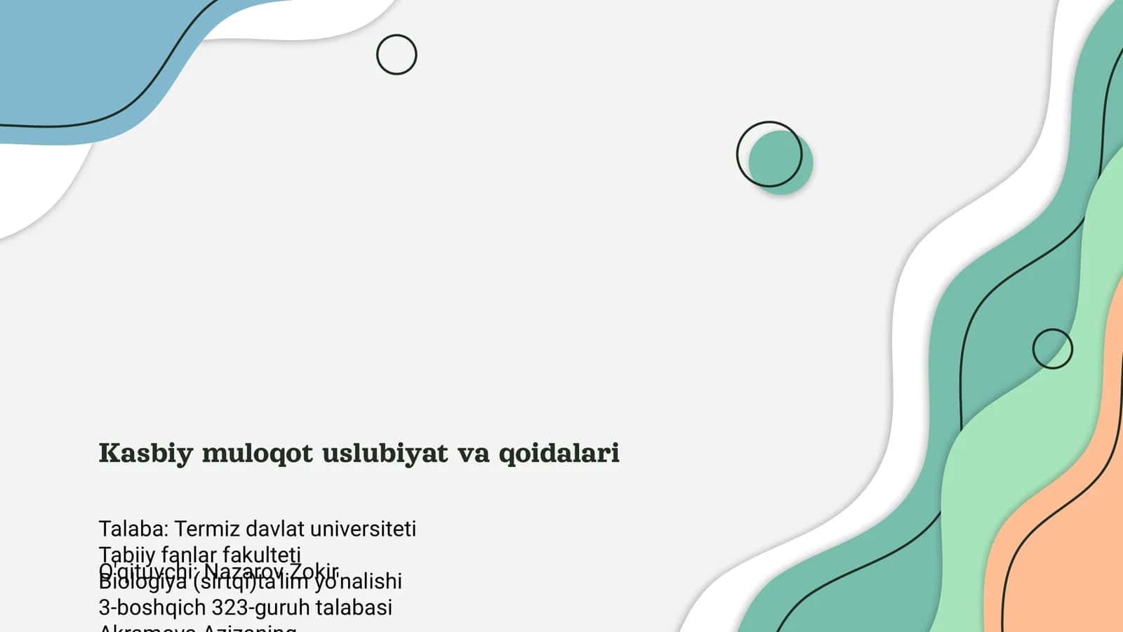 Kasbiy muloqot uslubiyat va qoidalari