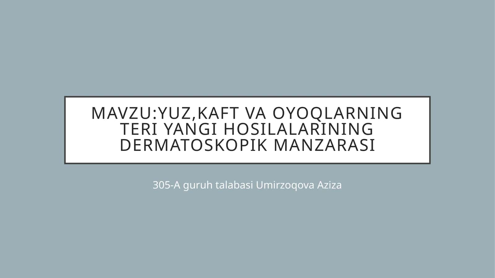 Yuz,kaft va oyoqlarning teri yangi hosilalarining dermatoskopik manzarasi