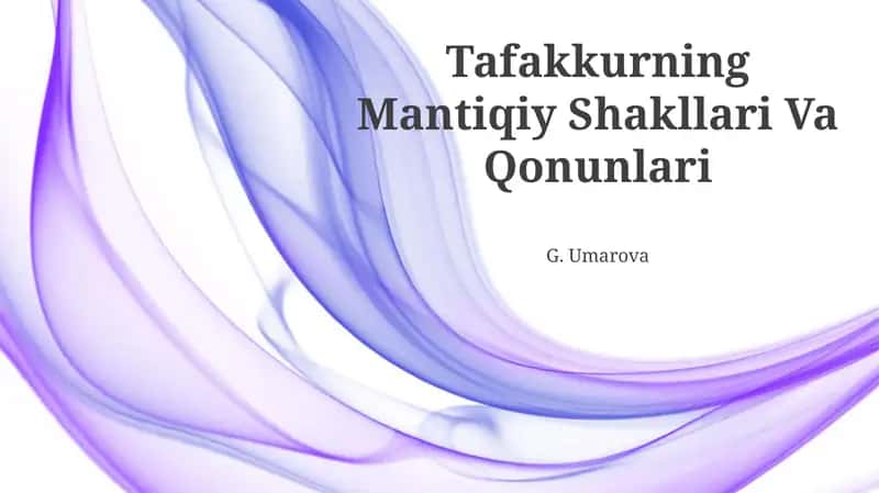 Tafakkurning Mantiqiy Shakllari Va Qonunlari
