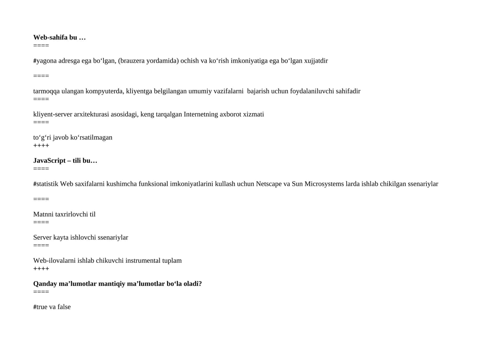 JavaScript tili bu…