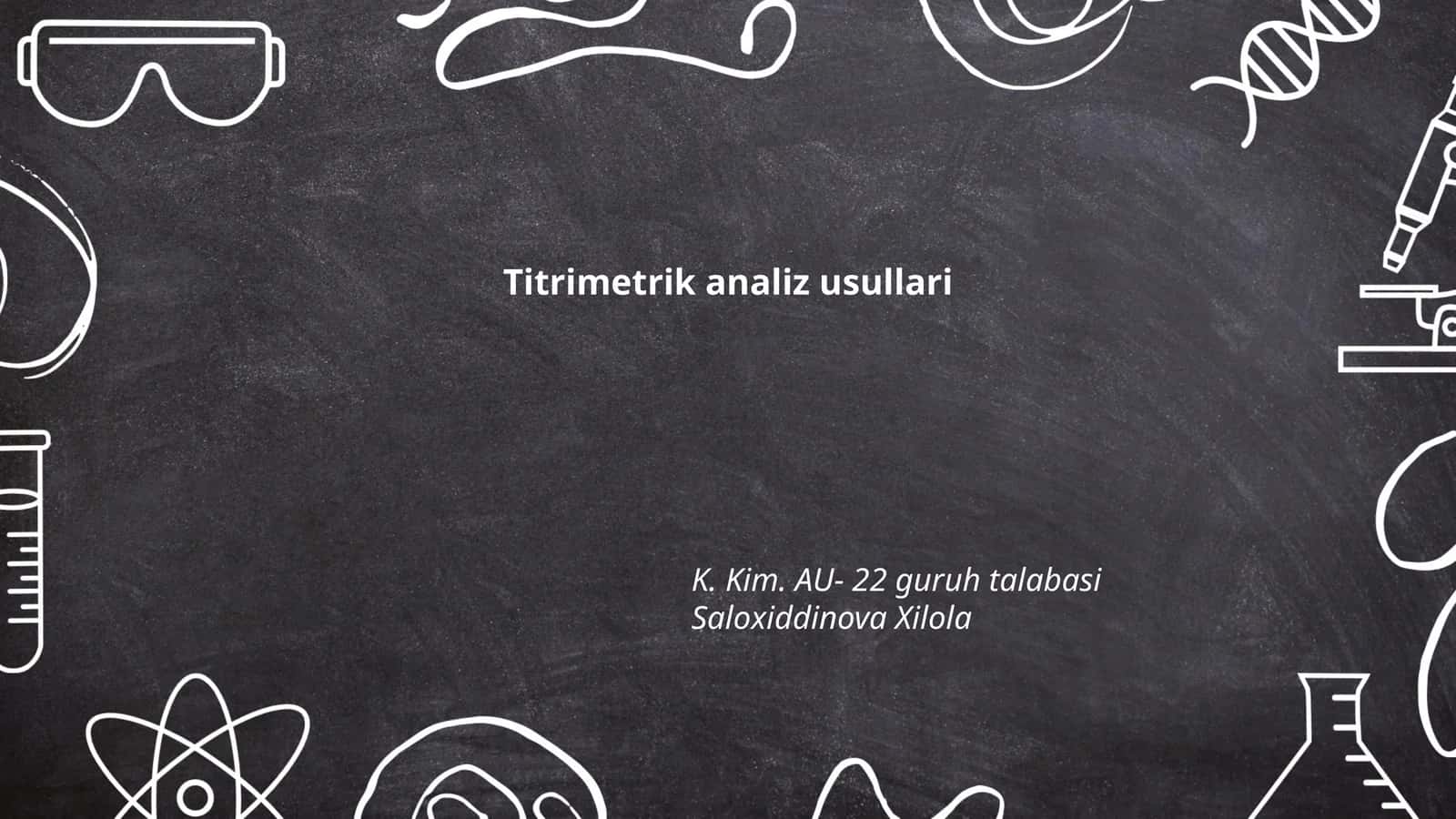 Titrimetrik analiz usullari