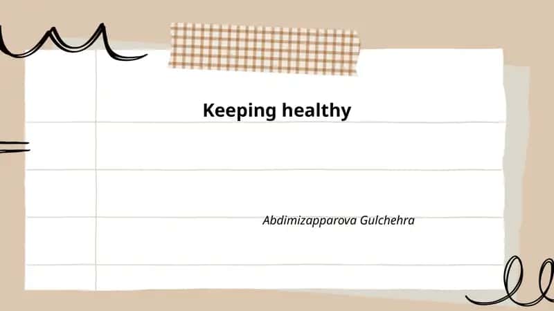 Keeping healthy
